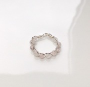 Kwarc Różowy Pleciony Pierścionek 