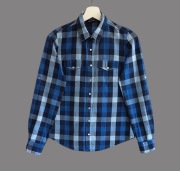 Damska koszula kratę niebieska z długim rękawem Diverse 34/XS 