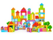 Zestaw DREWNIANYCH klocków FARMA 