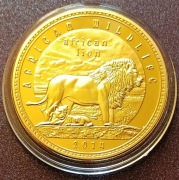ZAMBIA 2014 1000 KWACHA  ZWIERZĘTA AFRYKI LEW BU  PROOF 