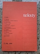 Teksty dwumiesięcznik nr 38 (2/1978) Fotografia, Film