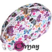 Organizer Obag MOON LIGHT biały – kwiaty motyle kolorowe 2 kieszenie | OMAY