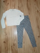 komplet dziewczęcy 128 134 sweterek + legginsy
