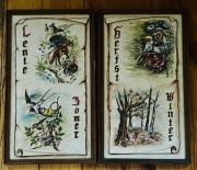 Obrazy olejne, sygnowane - 4 pory roku - zestaw