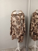 Bluza asymetryczna beżowa w panterkę, oversize 