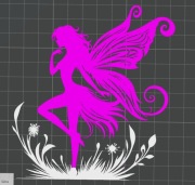 Ozdoby 3D - 3 wróżki 2 motyle (duży i miały) napis Rozalia ok 60 cm dł