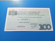 WŁOCHY 100 Lire  1977 r.  (czek)