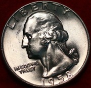 25 centów - srebro - Washington 1958 D - Quarter Dollar-menniczy 