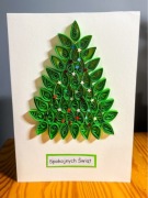Kartką Bożonarodzeniowa, świąteczna,ręcznie robiona,gwiazdka,quilling