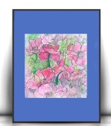 łąka rysunek, obrazek z kwiatkami, kwiaty plakat 21x30, ogróz obrazek a4