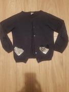 Sweterek granatowy, 116, Pepco, cekinowe serca.