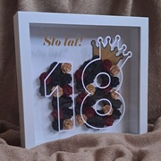 Ramka 3D z koroną | Prezent na 18, 20, 30, 40, 50, 60, 70, 80, 90 urodziny