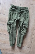 H&M 110 spodnie z kieszeniami joggery zielone