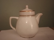 Porcelanowy Imbryk Ćmielów PRL - Biały ze Złoceniem - Vintage Klasyka