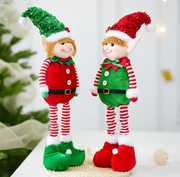 Elfy skrzaty teleskopowe nogi 46cm zestaw 2 sztuki figurki dekoracja 