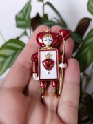 Nowa piękna broszka przypinka as kier