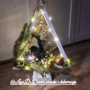 Choinka z zielonym reniferem,Stroik świąteczny,Led, WYPRZEDAŻ! Super Cena !