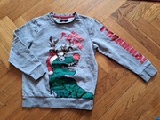 Świąteczna bluza 140 F&F dinozaur szara