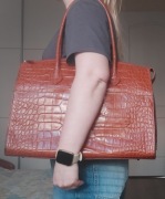 Osprey London skórzana brązowa torebka kroko kufer shopper skóra naturalna