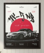 Mazda MX-5 NB plakat A3 w ramie JDM retro Japan style