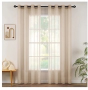 Komplet 2 Firan Firanki Woalowe Beżowe Mocha 140x260cm