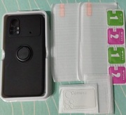 Zestaw Etui plecki czarne Xiaomi POCO X4 szkło na ekran i aparat z uchwytem