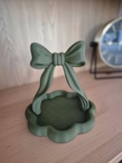 Stojak na biżuterię elegancka zielona kokarda