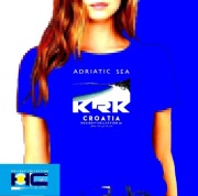 T-Shirt KRK CROATIA, damska L niebieska, piekna koszulka