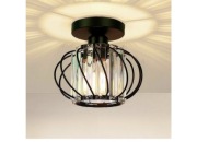 Czarna lampa sufitowa Kryształowa , zyrandol E27