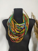 Sznurkowy szalik Naszyjnik Bawełna Wielokolorowy Rasta Reggae