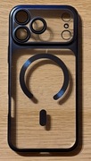 Etui iPhone 17 Pro Max MagSafe z osłoną aparatu przezroczyste granatowe
