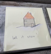 Kartka świąteczna życzenia akwarele let is snow