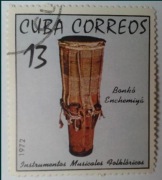 Znaczek pocztowy instrumenty muzyczne Kuba 1972