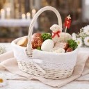 Koszyczek do święconki koszyk wiklinowy wielkanocny z rączką