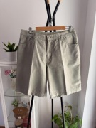 Męskie lniane szorty z kantem light olive 55% linen 45% cotton