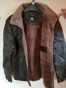 Kurtka ze skóry ekologicznej z futerkiem rozmiar L