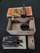 PRL- Zamek wierzchni zasuwkowy G/60,  Z.E.W.B. METALPLAST Poznań-lata70-te.