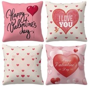 Zestaw poszewek na poduszki walentynki serca 