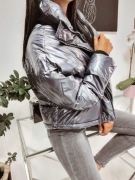 Kurtka zimowa oversize holograficzna