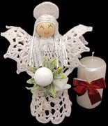 Anioł świąteczny 20cm ręcznie wykonany 