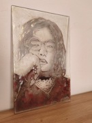 Witraż Postać obraz trawiony w szkle sygnowany