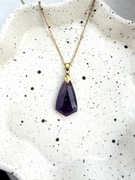 naszyjnik z ametystem ametyst stal nierdzewna chirurgiczna stali