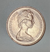 Moneta, Wielka Brytania, 2 New Pence z 1976 roku