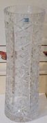 OGROMNY WYSOKI 35,5cm i SZEROKI 12 cm kryształowy WAZON 3kg Kunsztowny NOWY