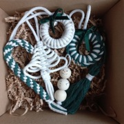 Zestaw dekoracji choinkowych makrama