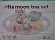 Drewniany zestaw dla dzieci filiżanki dzbanek