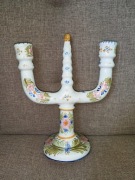 Duży świecznik ceramiczny majolika Hiszpania Talavera VINTAGE 