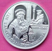 10 zł (1999) *Jan Łaski - Reformator Kościoła 1499-1560. Srebro 925