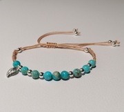 Bransoletka sznurkowa jaspis turkusowy