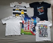 Koszulki 5 sztuk t-shirty dziecięce r. 134 8-9 lat